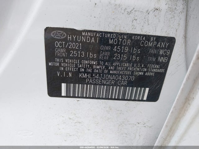 HYUNDAI SONATA HYBRID LIMITED - 9