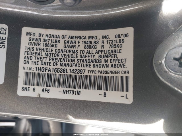 2006 Honda CIVIC LX — фото 9