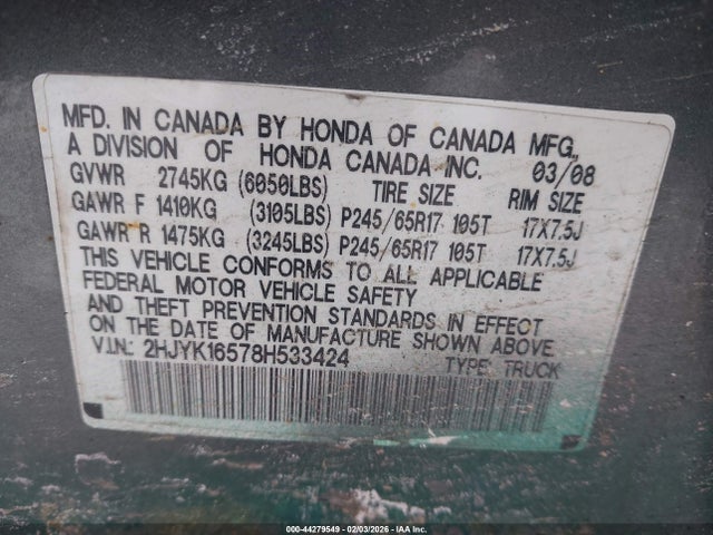HONDA RIDGELINE - 9