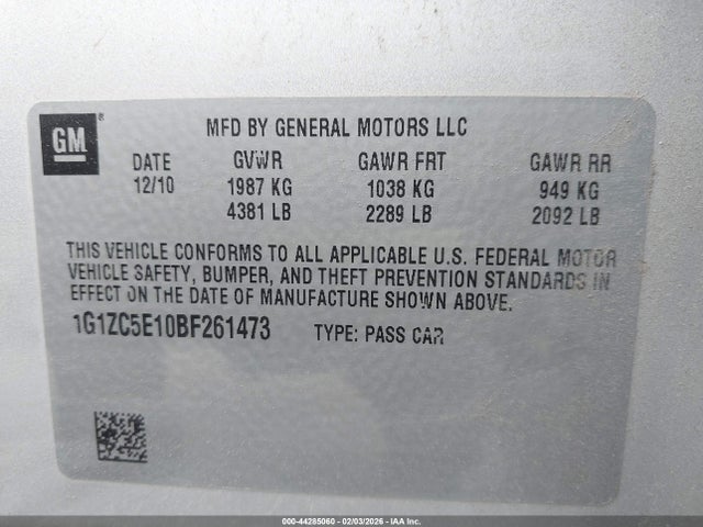 2011 Chevrolet MALIBU 1LT — фото 9