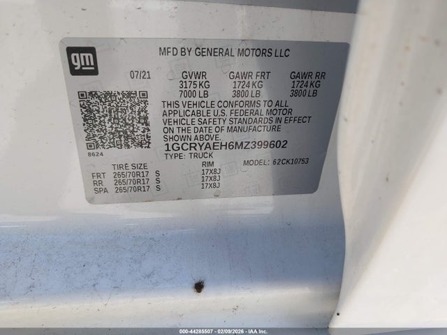 CHEVROLET SILVERADO 1500 4WD STANDARD BED WT - 9