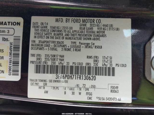 صورة 9 لـ 2015 FORD FUSION SE