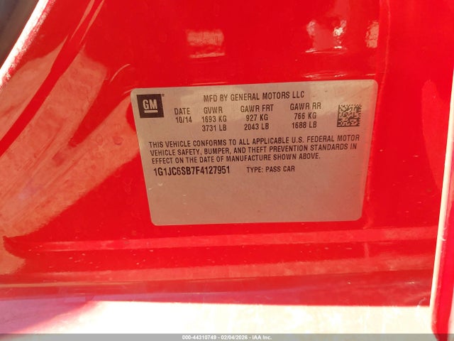 CHEVROLET SONIC LT AUTO - 9