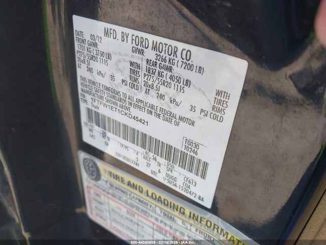 2012 FORD F-150 LARIAT 照片 9