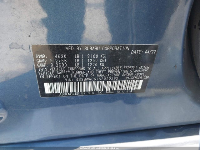 صورة 9 لـ 2022 Subaru LEGACY PREMIUM
