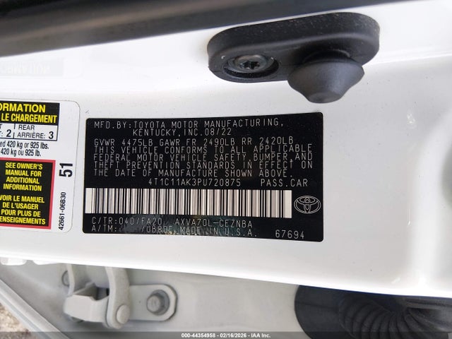 2023 TOYOTA CAMRY LE 9