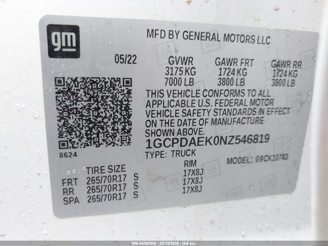 CHEVROLET SILVERADO 1500 4WD STANDARD BED WT - 9