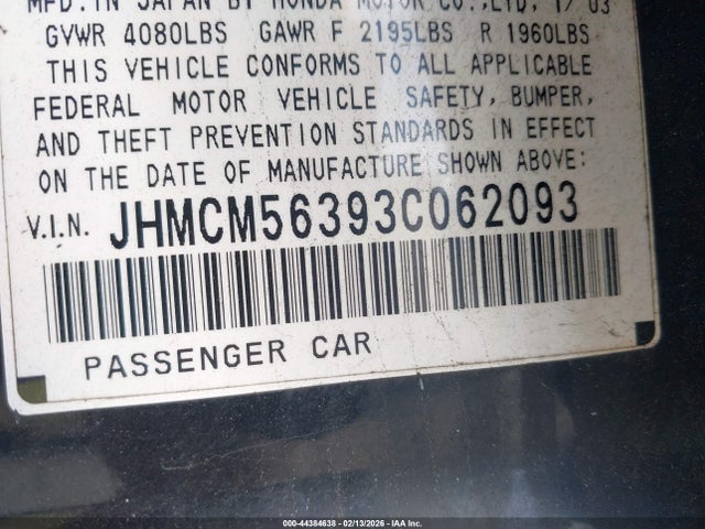 صورة 9 لـ 2003 Honda ACCORD 2.4 LX