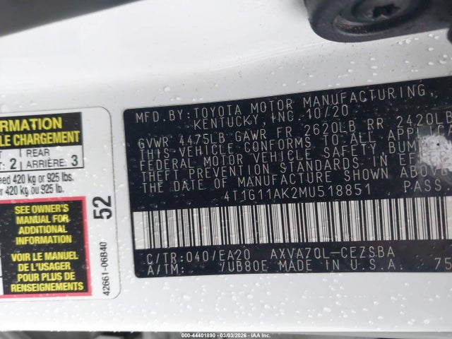 2021 Toyota CAMRY SE 照片 9