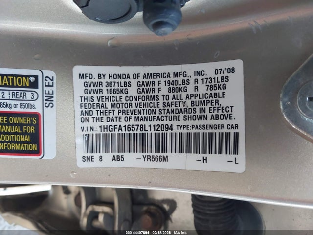 2008 Honda CIVIC LX — фото 9