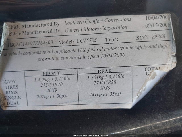2007 Chevrolet SILVERADO 1500 CLASSIC WORK TRUCK photo 9