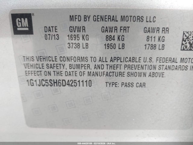 CHEVROLET SONIC LT AUTO - 9