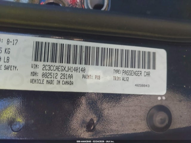 2018 Chrysler 300, VIN: 2C3CCAEGXJH140140