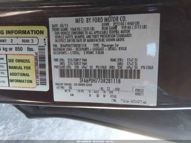 صورة 9 لـ 2013 FORD FUSION SE