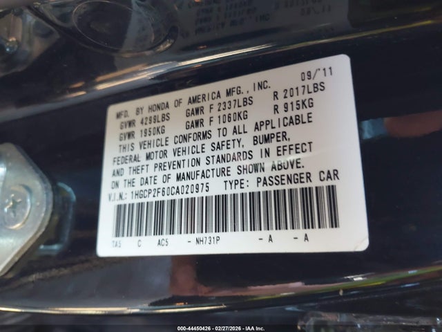 2012 Honda ACCORD 2.4 SE 照片 9