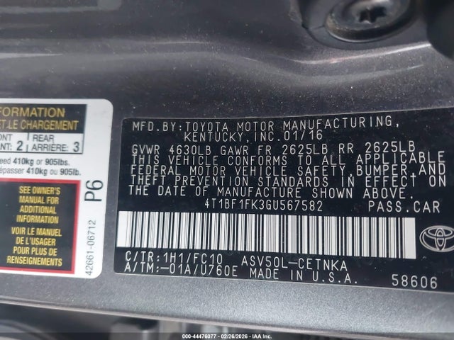 صورة 9 لـ 2016 Toyota CAMRY LE