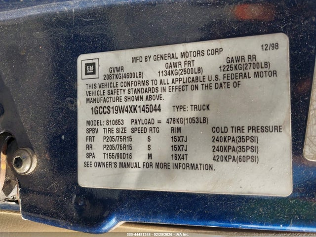 CHEVROLET S-10 LS - 9