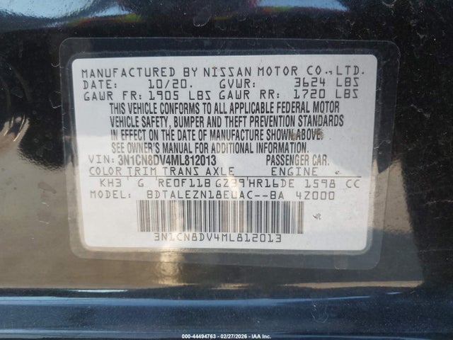 صورة 8 لـ 2021 Nissan VERSA S XTRONIC CVT