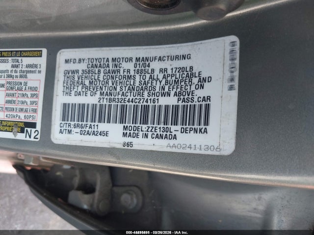 صورة 9 لـ 2004 Toyota COROLLA LE