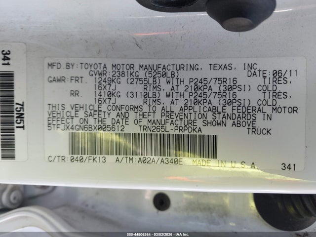 2011 Toyota TACOMA PRERUNNER 照片 9