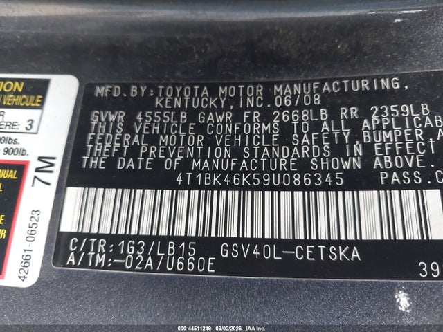 2009 Toyota CAMRY SE V6 照片 9