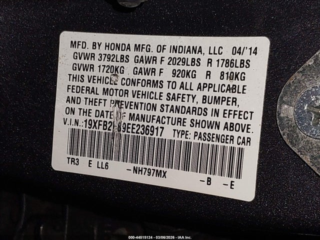 2014 Honda CIVIC EX photo 9