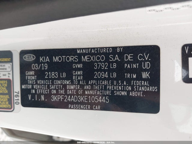 صورة 9 لـ 2019 KIA FORTE LXS