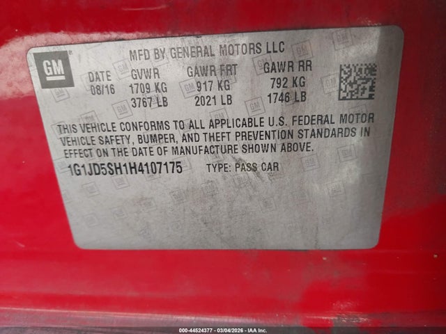 CHEVROLET SONIC LT AUTO - 9