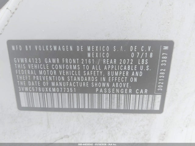 صورة 9 لـ 2019 Volkswagen JETTA 1.4T R-LINE/1.4T S/1.4T SE