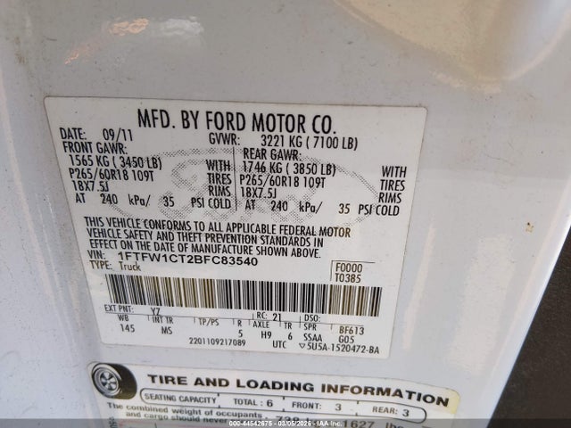 2011 FORD F-150 XLT — фото 9