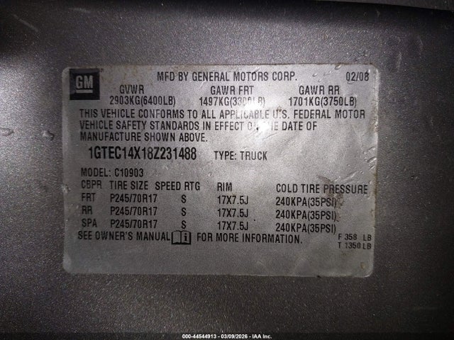 صورة 9 لـ 2008 GMC SIERRA 1500 WORK TRUCK