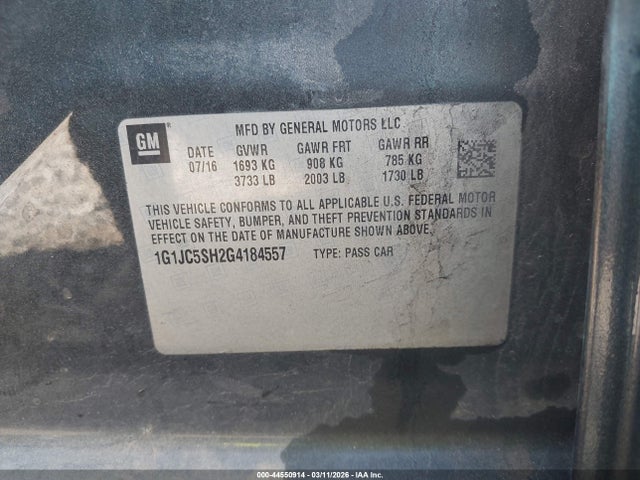 CHEVROLET SONIC LT AUTO - 9