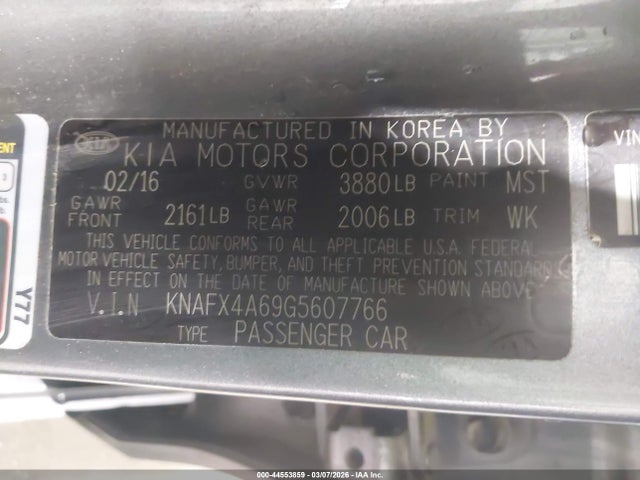 2016 KIA FORTE LX 照片 9