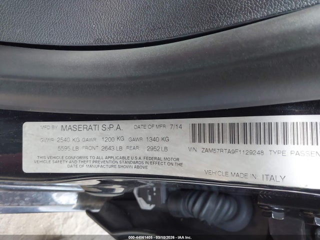 2015 Maserati Ghibli, VIN: ZAM57RTA9F1129248