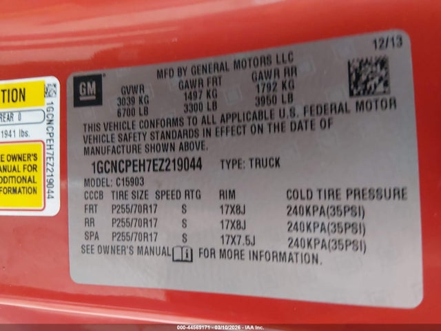 CHEVROLET SILVERADO 1500 WORK TRUCK 1WT - 9