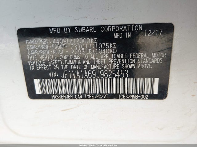 2018 Subaru WRX 照片 9