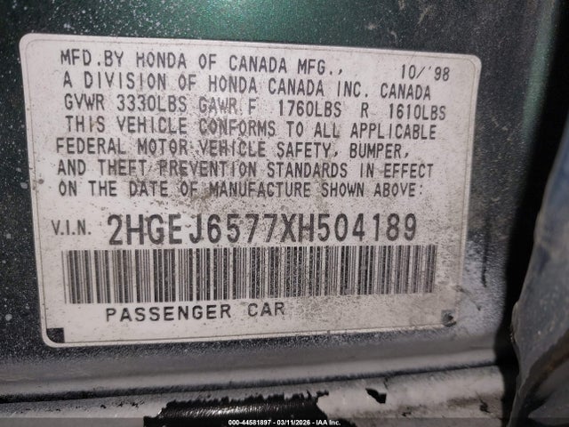 1999 Honda CIVIC LX — фото 9