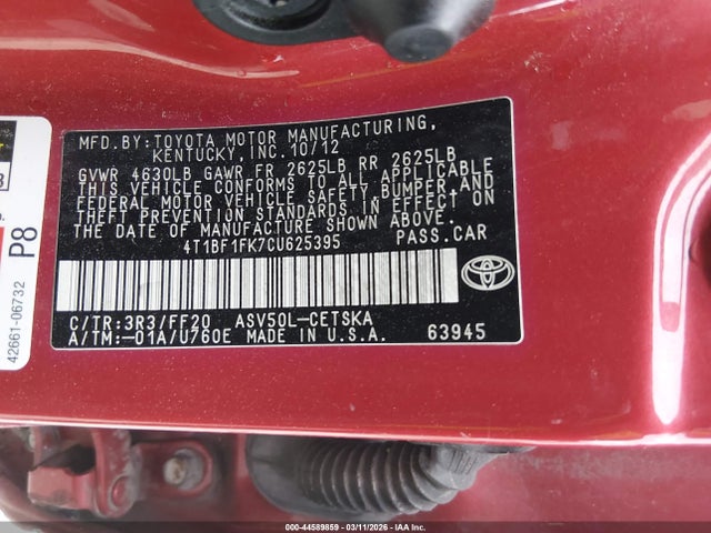 2012 Toyota CAMRY SE LIMITED EDITION 照片 9