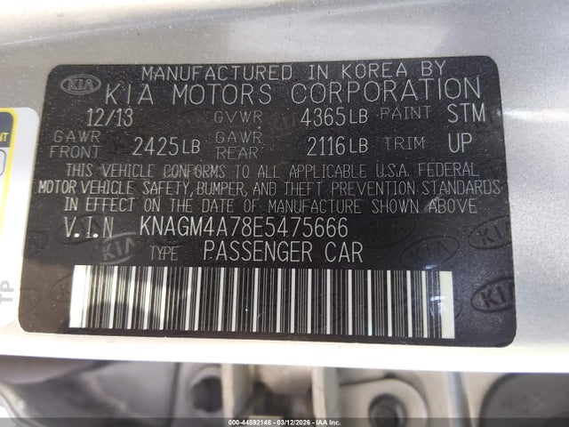 2014 KIA OPTIMA LX 照片 9