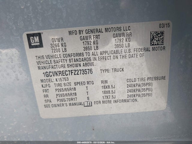 2015 Chevrolet SILVERADO 1500 2LT — фото 9