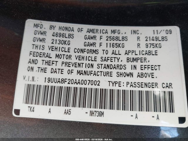2010 Acura TL 3.5 照片 9