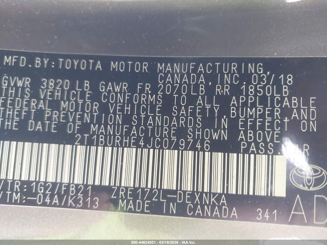 2018 Toyota COROLLA LE — фото 9