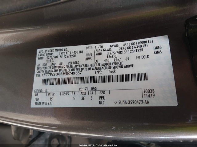 2021 Ford F-250, VIN: 1FT7W2B65MEC49557