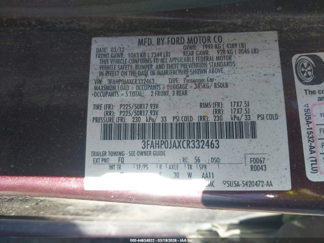 FORD FUSION SEL - 9