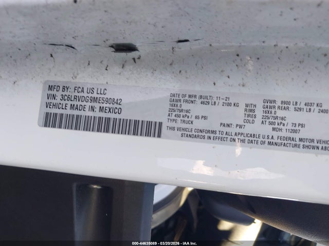 2021 RAM PROMASTER 2500 HIGH ROOF 159 WB 9