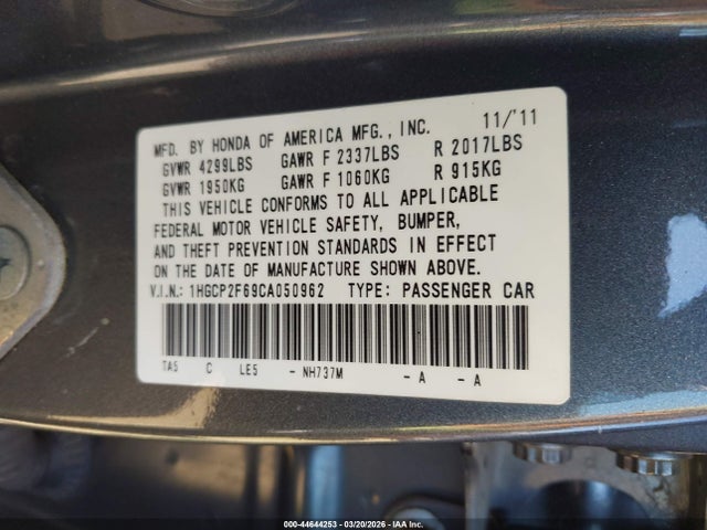 2012 Honda ACCORD 2.4 SE 照片 9