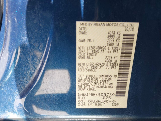 2019 NISSAN TITAN XD PLATINUM RESERVE DIESEL 9
