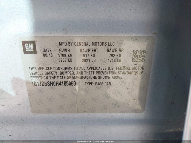 CHEVROLET SONIC LT AUTO - 9