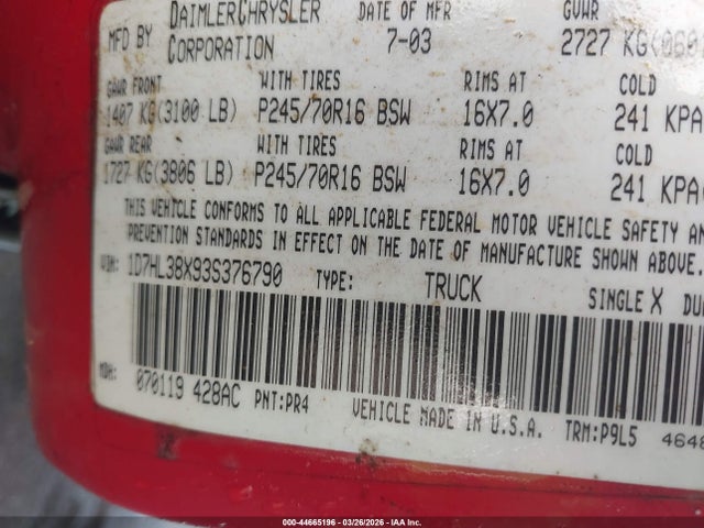 DODGE DAKOTA SPORT/SXT - 9