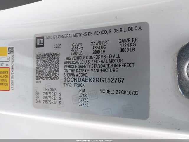 CHEVROLET SILVERADO 1500 4WD STANDARD BED WT - 9